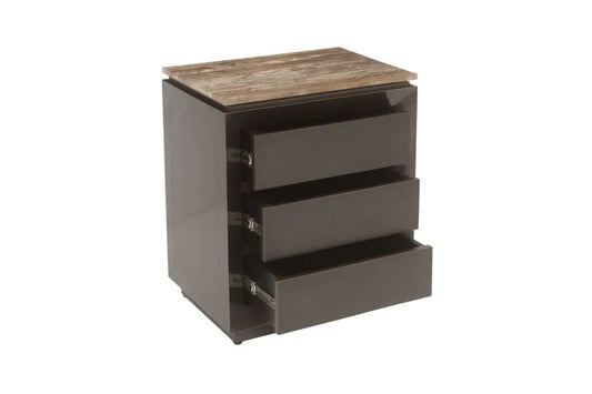 Noptiera din MDF/Metal Maro si Travertin Maro L55xH65cm Russo Richmond interiors