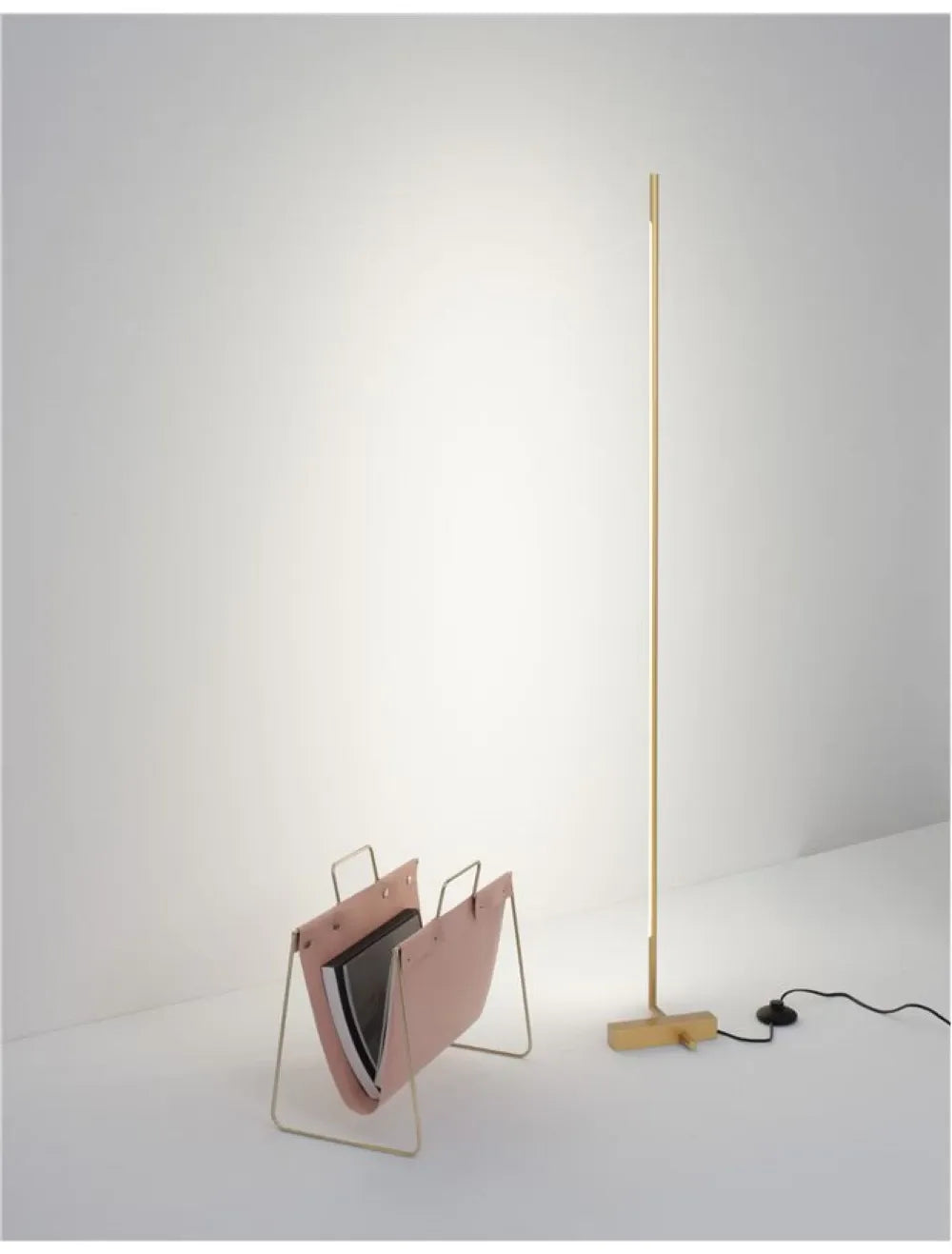 Lampa de podea structura din Metal Auriu si abajur din Acrilic Alb H140xL18cm IP20 21W 1557lm 3000k RACCIO