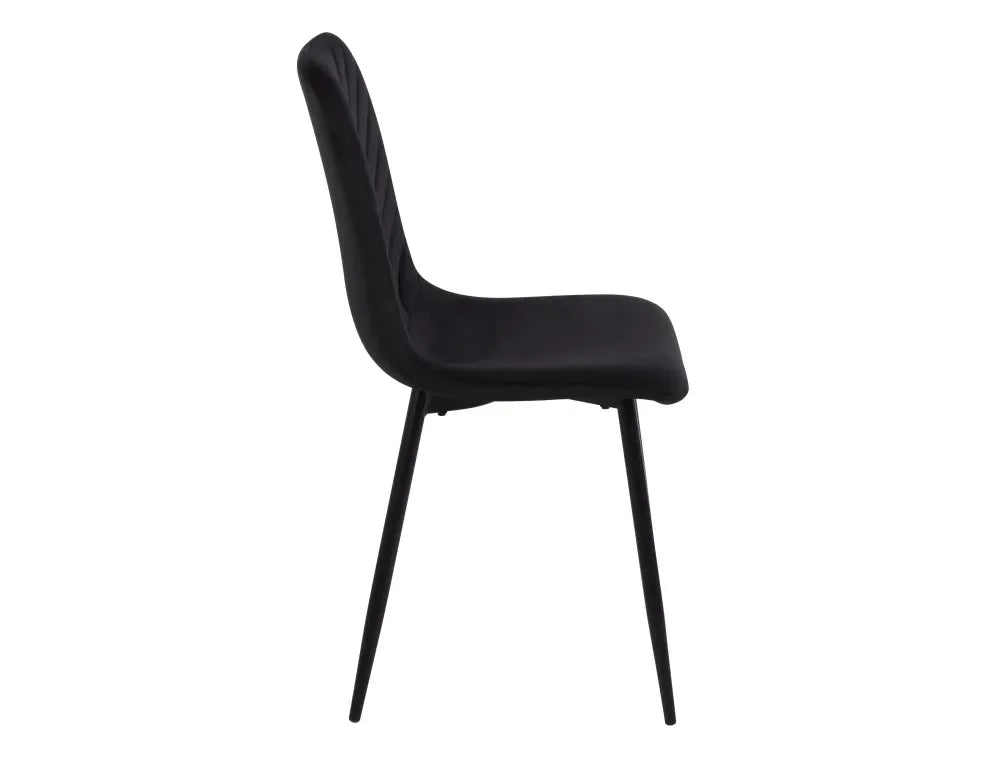 Set 2 scaune din Catifea Negru si Metal Negru Hx91Lx45xAcm Daren