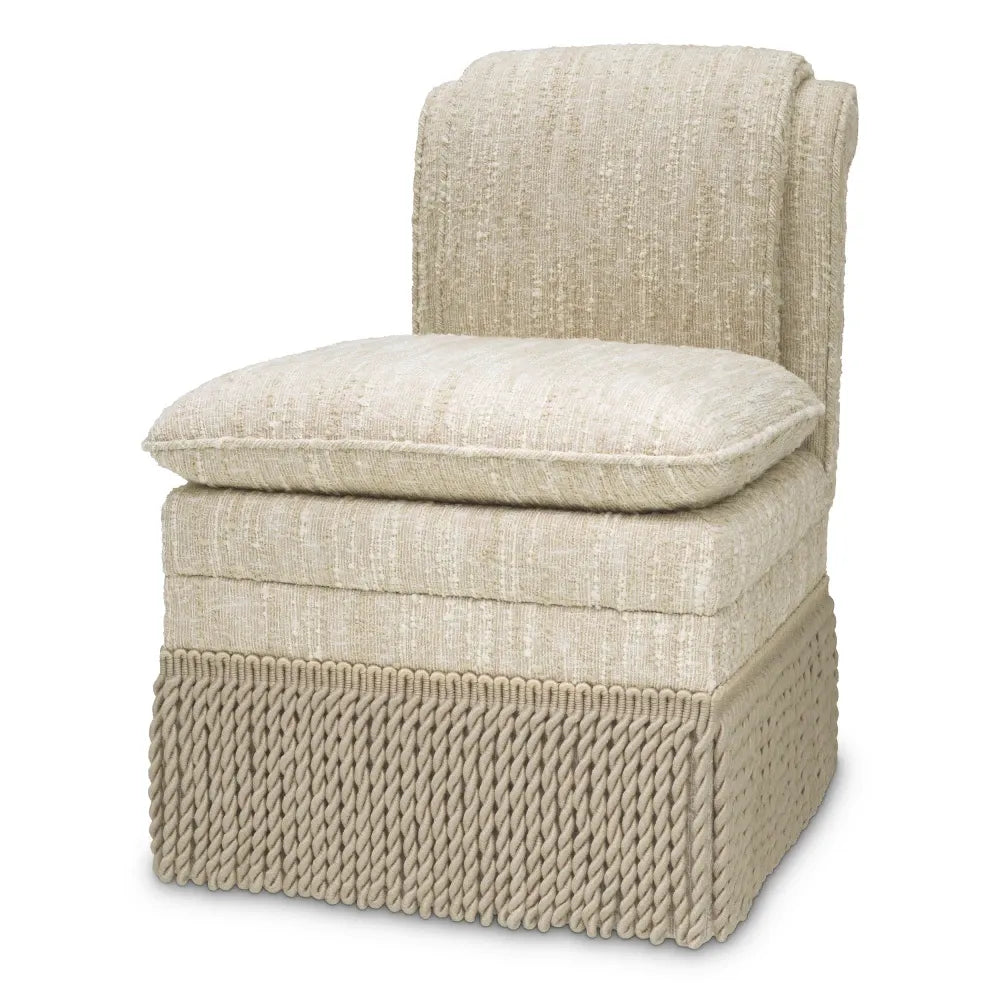 Scaun tapitat cu Stofa boucle Crem L56xA75xH81cm Fairburn Eichholtz