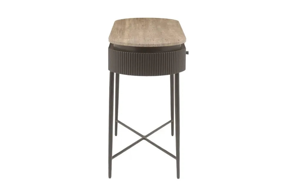 Consola din MDF/Metal Maro si Travertin Maro L100xH76cm Russo Richmond interiors