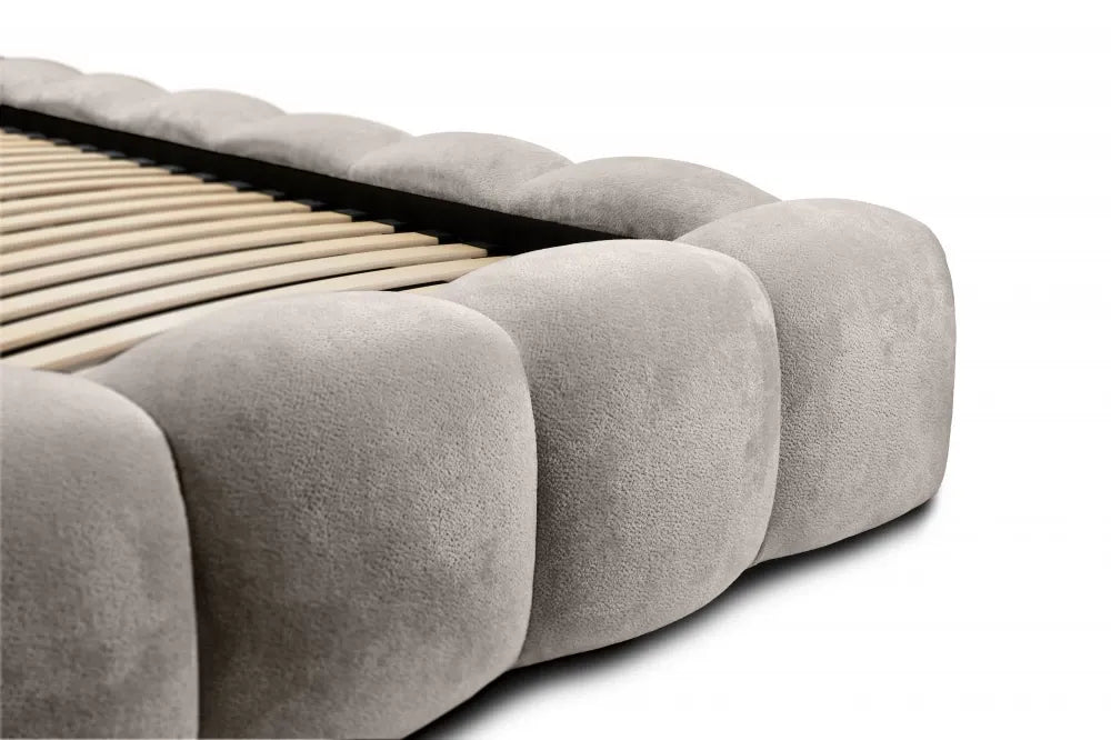 Pat 160x200cm tapitat cu Chenille Gri deschis Boston