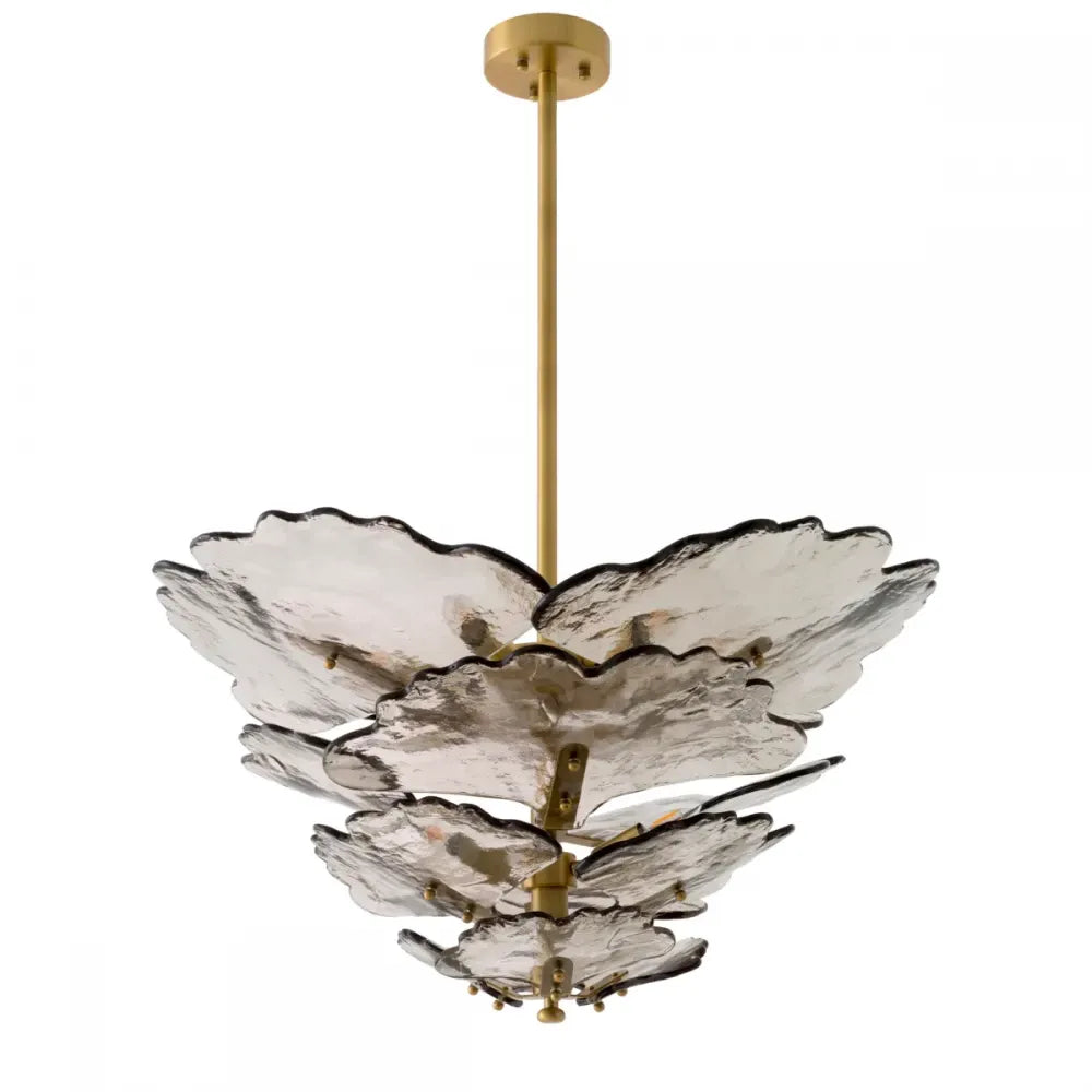 Candelabru din Otel inoxdabil Alama atichizata si Sticla Fumuriu H54xD83cm Florina Eichholtz