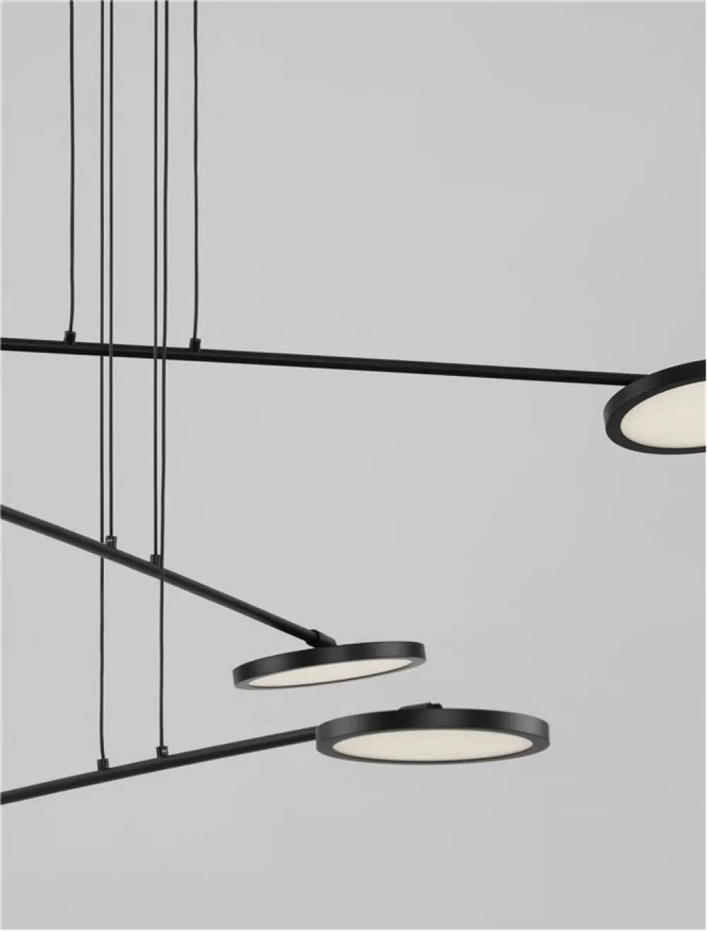 Candelabru structura din Metal Negru si abajur din Acrilic Alb H150xL100cm IP20 49W 4695lm 3000k SCOPE