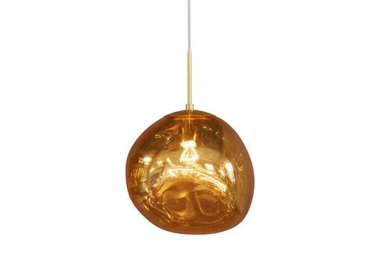 Pendul din Metal Auriu si Sticla Auriu D35xH150cm LIQUID DIAMOND