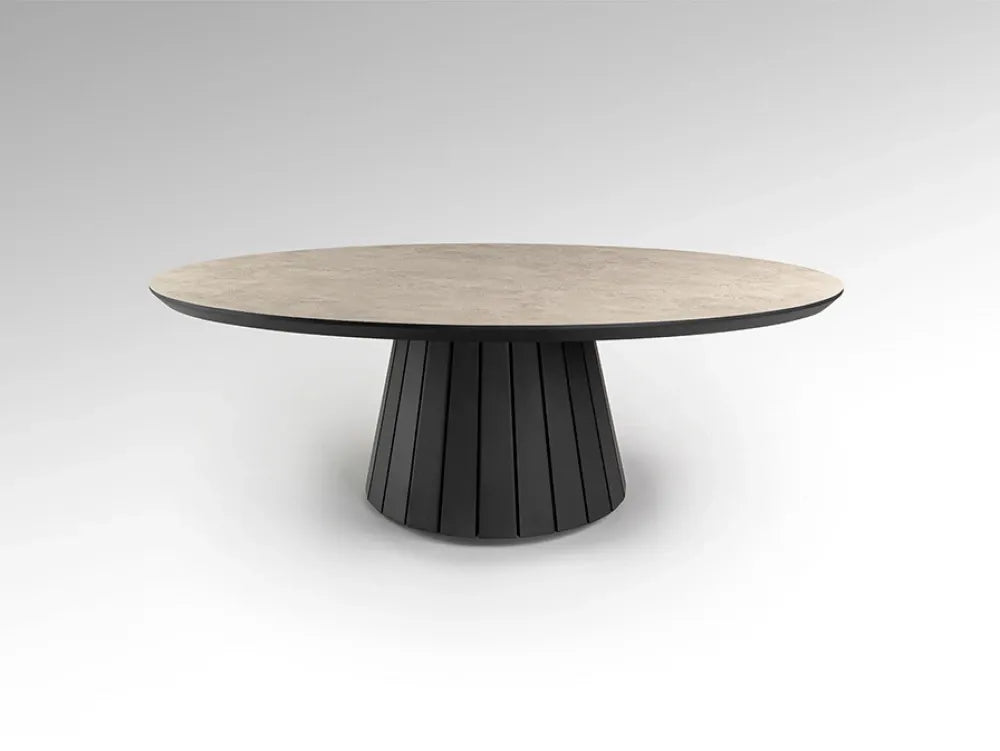 Masuta de cafea din MDF Negru si MDF Cu efect de piatra L130xH42cm Koria