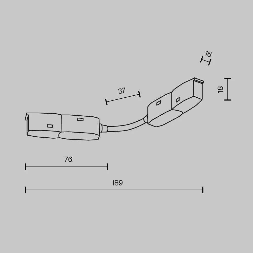Conector de alimentare pentru conector semicerc Radius Exility din Plastic Negru