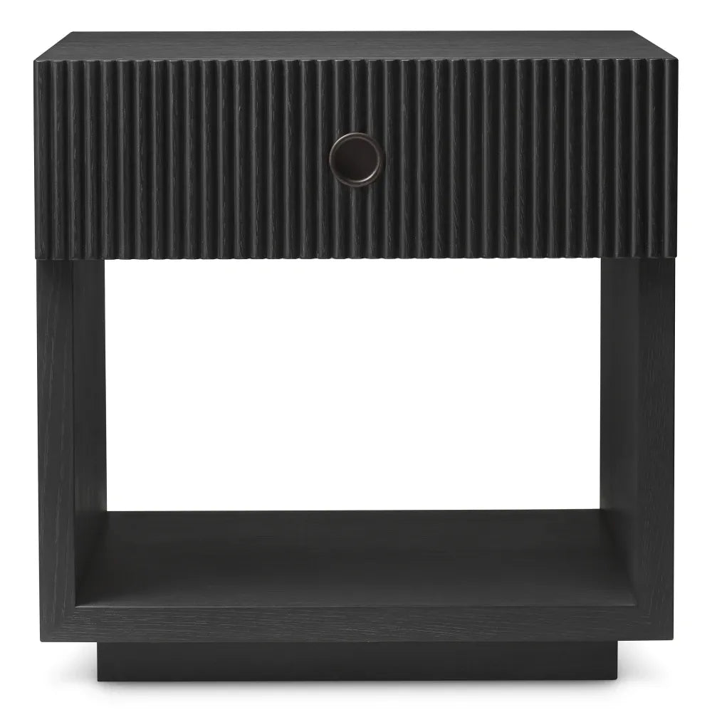 Noptiera din Furnir de stejar Gri carbune L60xH61cm Dimitrios Eichholtz