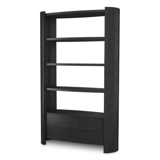 Biblioteca din Furnir de stejar Gri carbune L130xH210cm Splendora Eichholtz