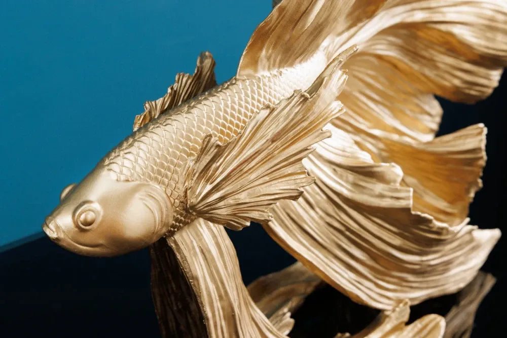 Statueta din Polirasina Auriu H36xL32cm Crowntail
