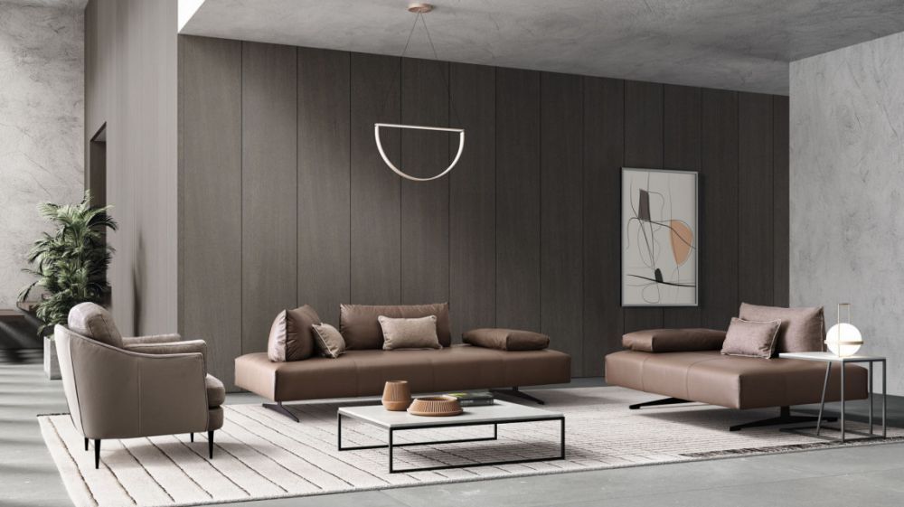 Canapea fixa 3 locuri Bacio stil Scandinav L217cm