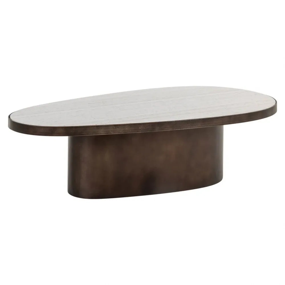 Masuta de cafea din MDF/Metal Maro si Marmura Crem L130xH35cm Biloxi Richmond interiors