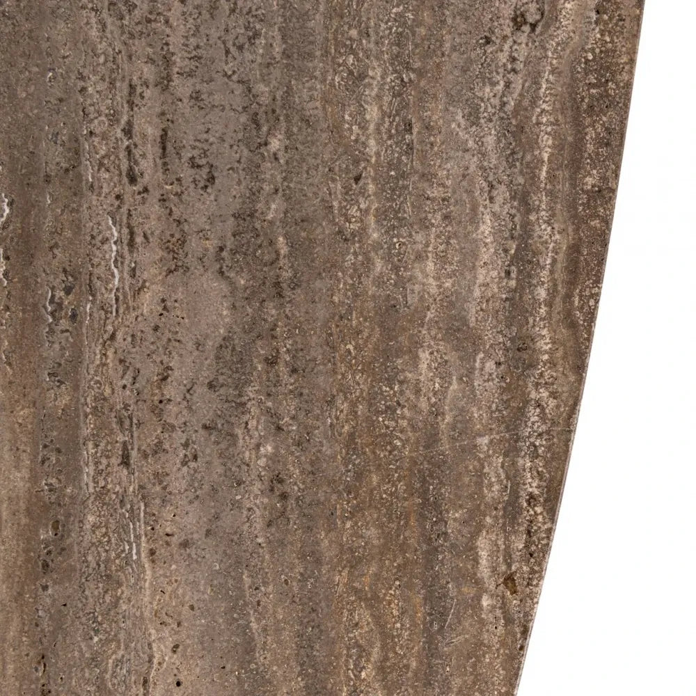 Masa ovala din Aluminiu Negru/Alama si Travertin Maro L235xH76cm Russo Richmond interiors