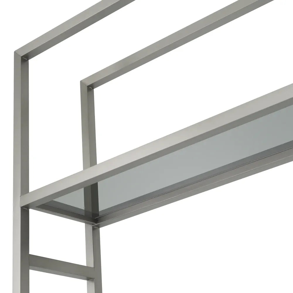 Etajera din Sticla Fumuriu si Metal Argintiu L35xH240.5cm Corrado II Eichholtz