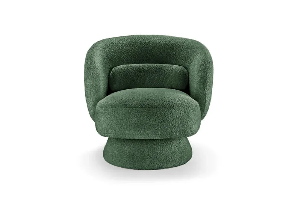 Fotoliu rotativ tapitat cu Stofa boucle Verde H76xL76xA75cm Bossa Nova