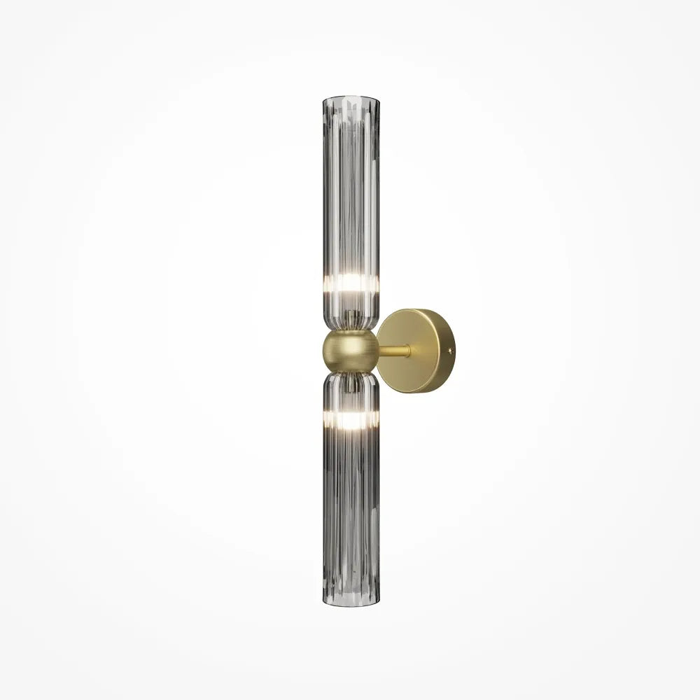 Aplica de perete din Metal Auriu si Sticla Gri H43.5xL12.5cm Antic