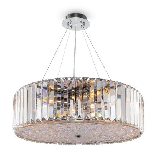 Lustra rotunda cu inaltime reglabila din Cristal Transparent cu 8 becuri D53xH90cm Recinto