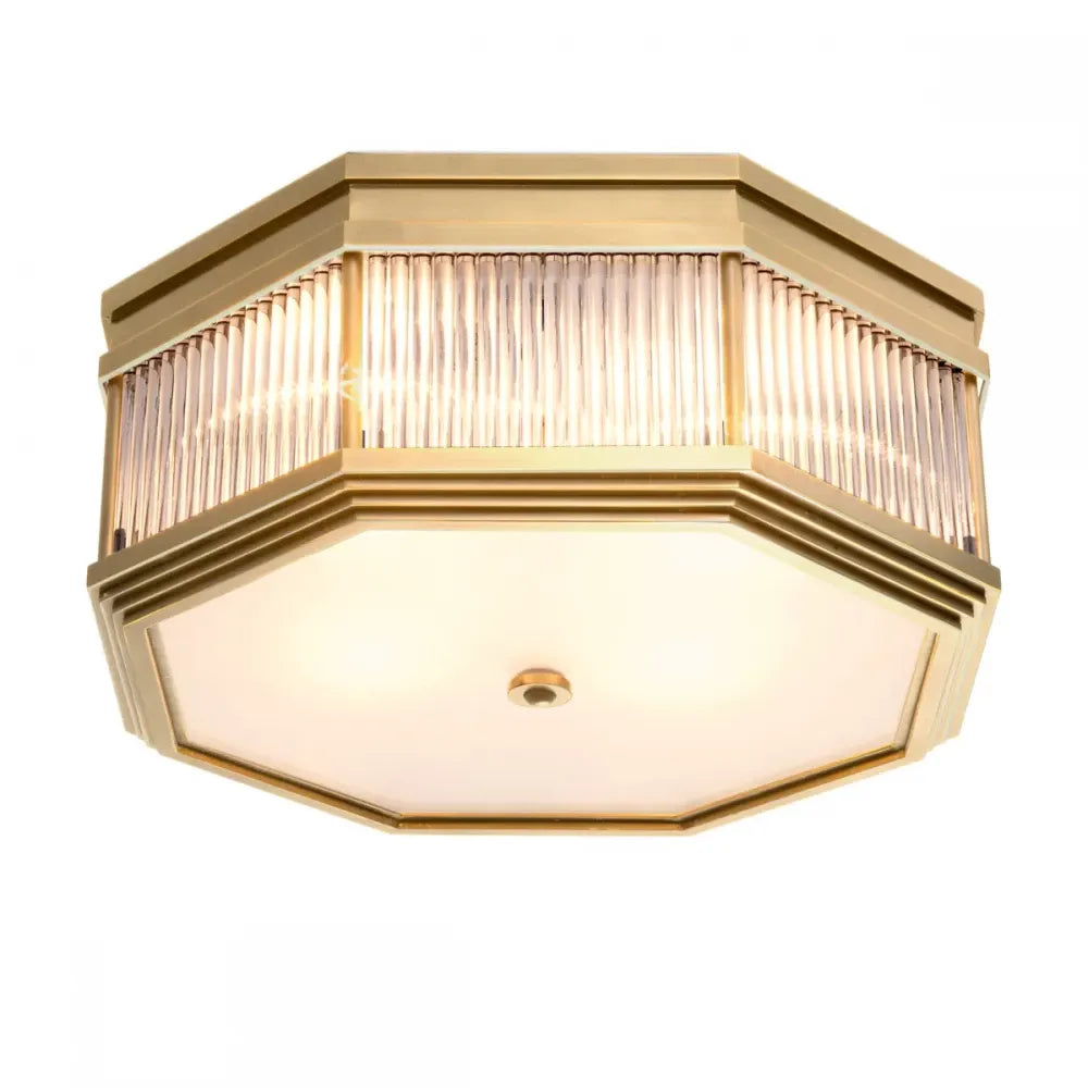 Plafoniera din Metal Alama si Sticla Transparent H18xL40.5cm Bagatelle Eichholtz