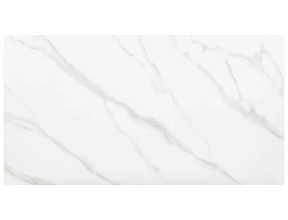 Masa extensibila din Ceramica Alb cu efect de marmura si Metal Negru L120-180xH76cm John