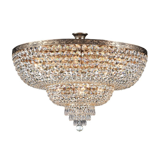Candelabru Rotund din Metal si Cristal Auriu/Transparent Palace D80xH57cm