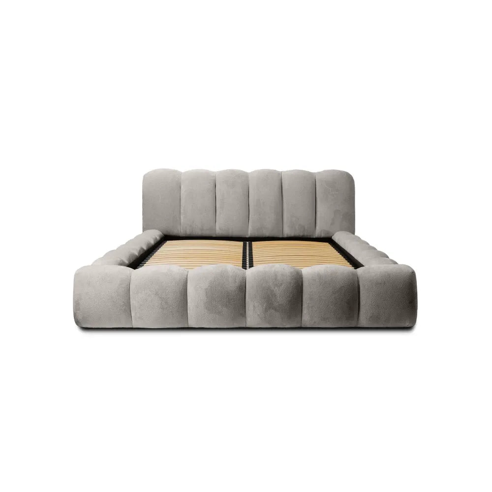 Pat 160x200cm tapitat cu Chenille Gri deschis Dallas