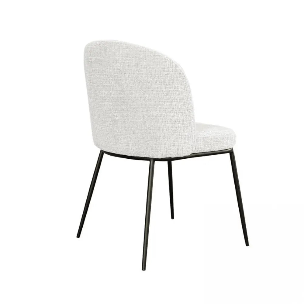 Scaun tapitat cu Chenille ignifug Bej cu picioare din Metal Negru H82xL53xA63cm Elvi Richmond Interiors