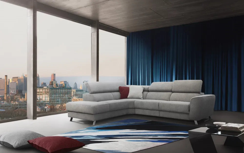 Coltar in forma de L personalizabil cu recliner L302cm Milton