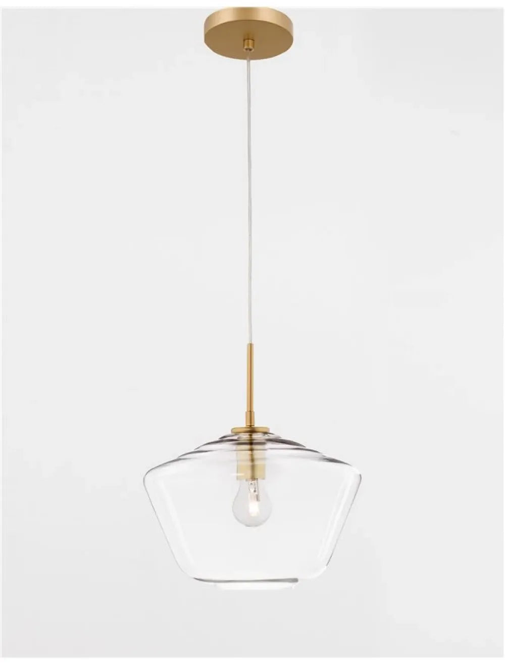 Pendul structura din Metal Auriu si abajur din Sticla Transparent H124xL30cm IP20 PRISMA