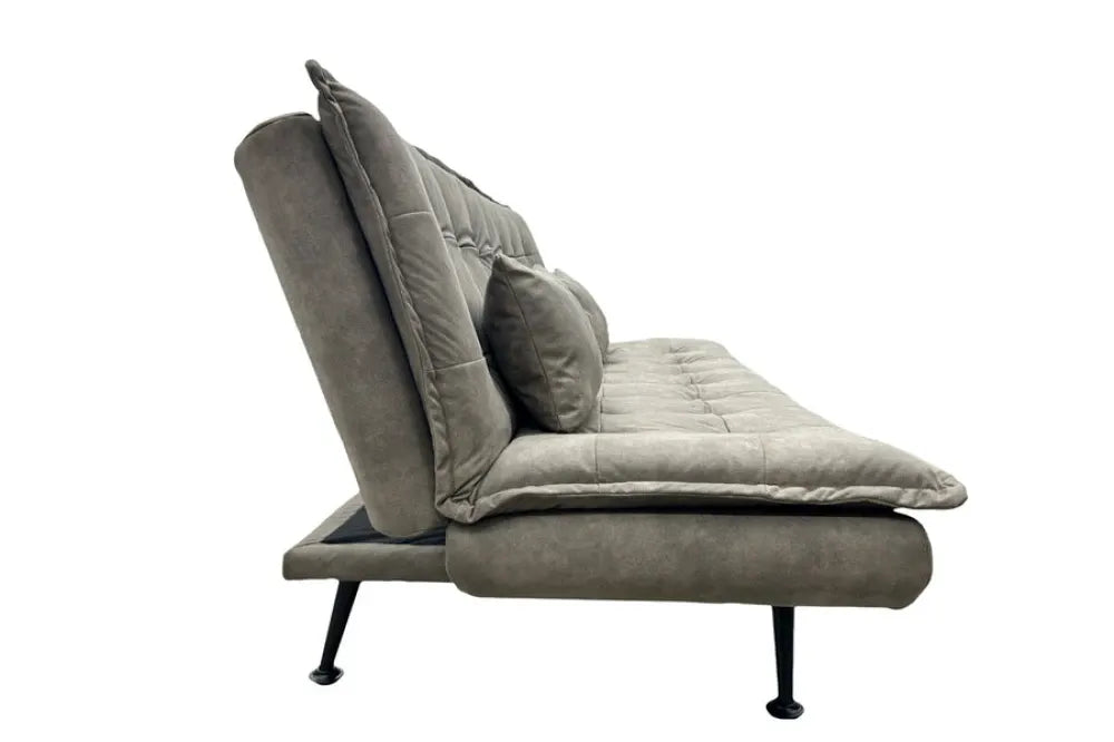 Canapea cu functie pat tapitata cu Microfibra Gri taupe L195cm Jazz