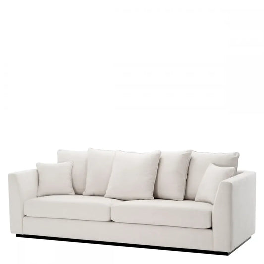 Canapea fixa tapitata cu Stofa Avalon Alb L255cm Taylor Eichholtz