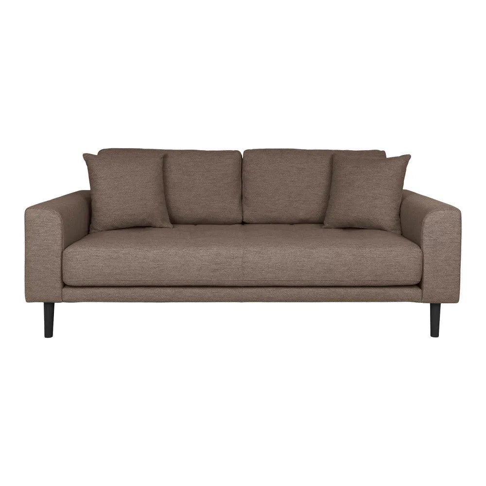 Canapea de 2 locuri cu picioare din lemn de fag maro tapitata cu Stofa Maro L180xH76cm Lido