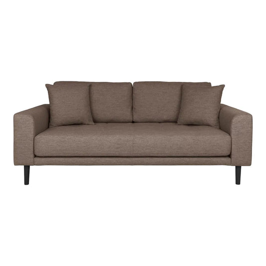 Canapea de 2 locuri cu picioare din lemn de fag maro tapitata cu Stofa Maro L180xH76cm Lido