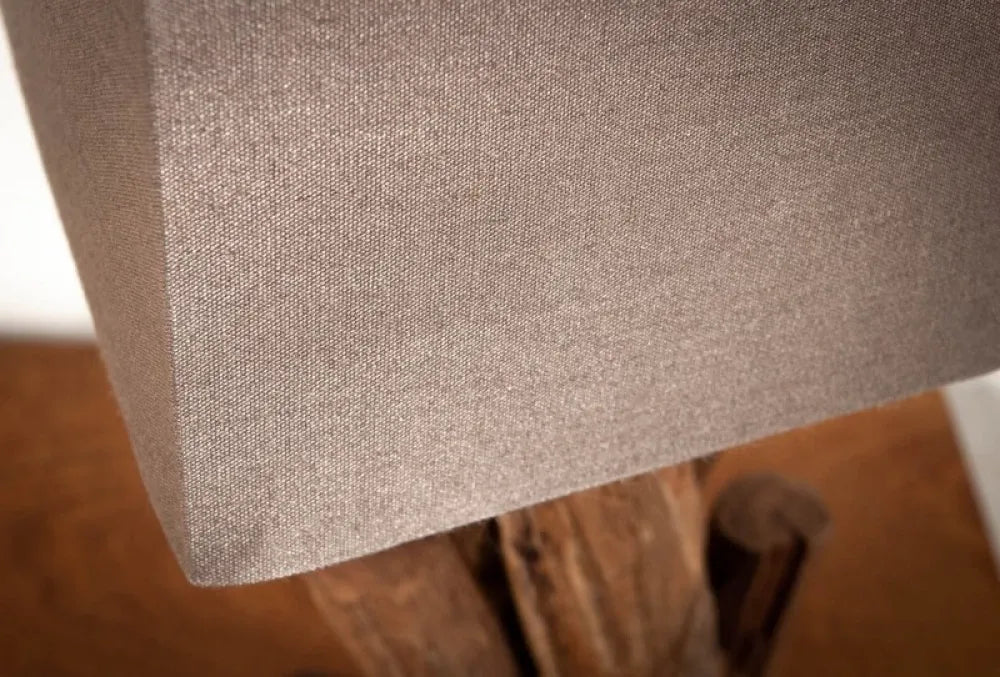 Veioza din Lemn Maro si Textil Gri H45xL20cm PureNature