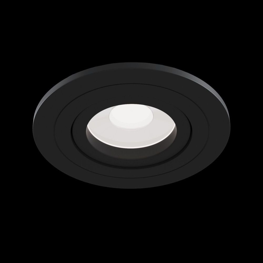 Spot incastra din Aluminiu Negru D10xH6cm Atom