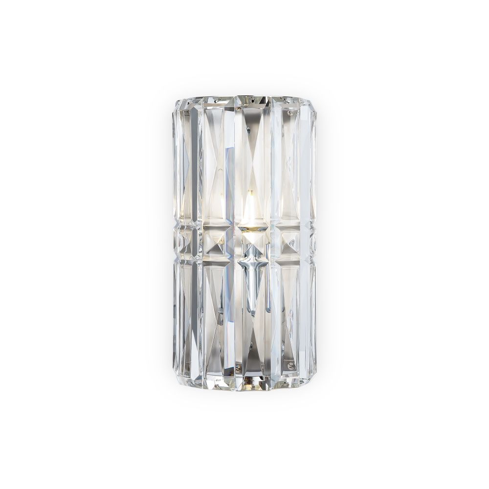 Aplica de perete Metal si Sticla Argintiu/Transparent L10xH25cm Facet