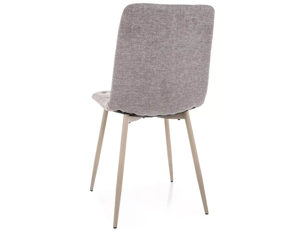 Set 2 Scaune din Stofa Gri si Metal Bej H91xL45xA52cm Jerry