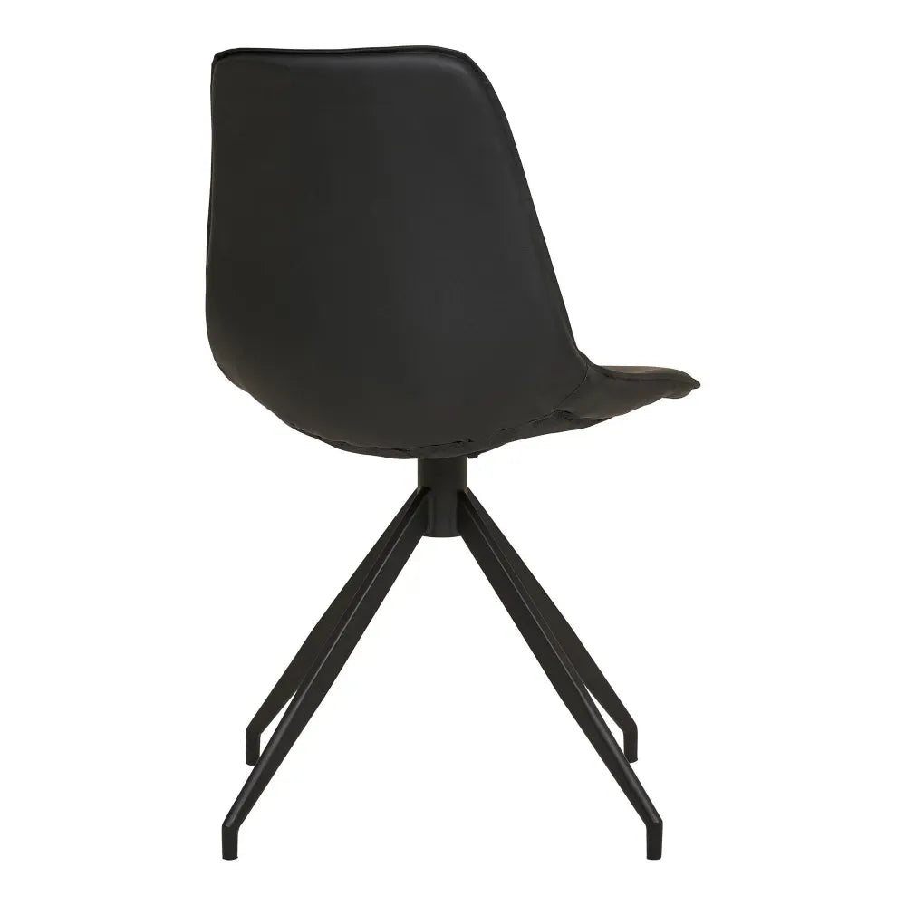Set 2 scaune din Metal Negru si Piele sintetica Negru H86xL48xA56cm Monaco