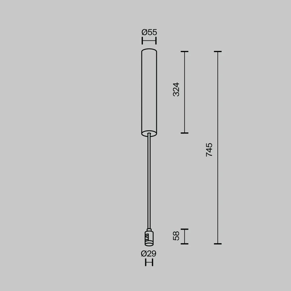 Baza lungă de tavan pentru driver cu priză de alimentare 385 mm Flarity din Aluminiu Negru H74.5xL5.5cm Flarity