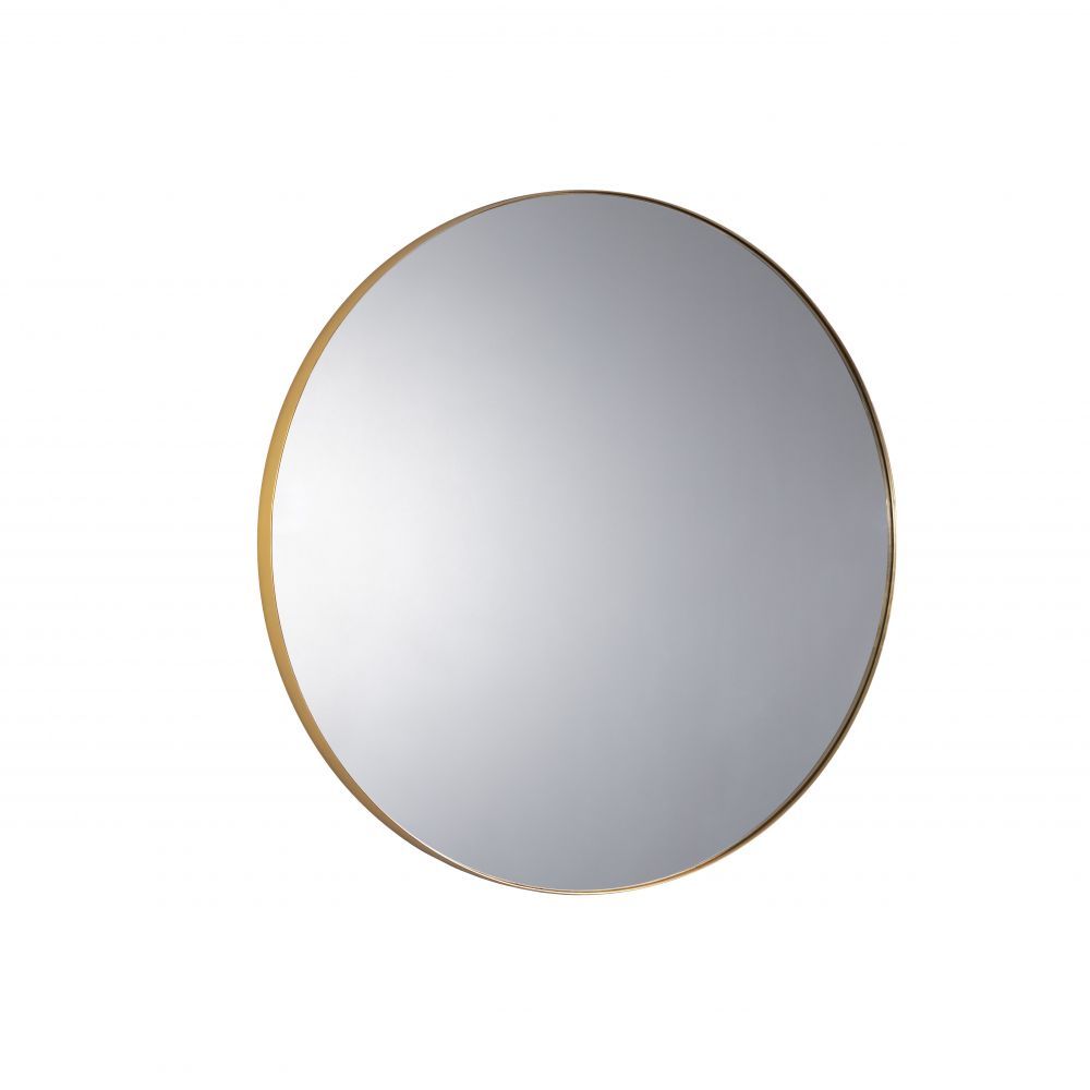 Oglinda Rotunda cu rama din MDF Auriu Orio D120cm