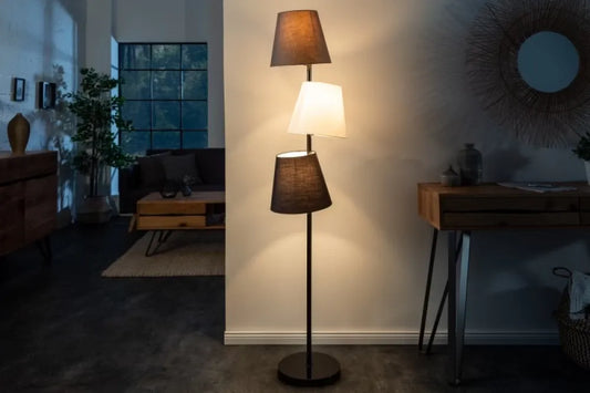 Lampa de podea din Metal Negru si Textil Multicolor H163xD36cm Levels