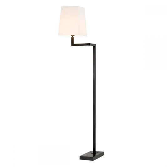 Lampa de podea din Metal Bronz si Textil Alb H172.5xL35cm Cambell Eichholtz