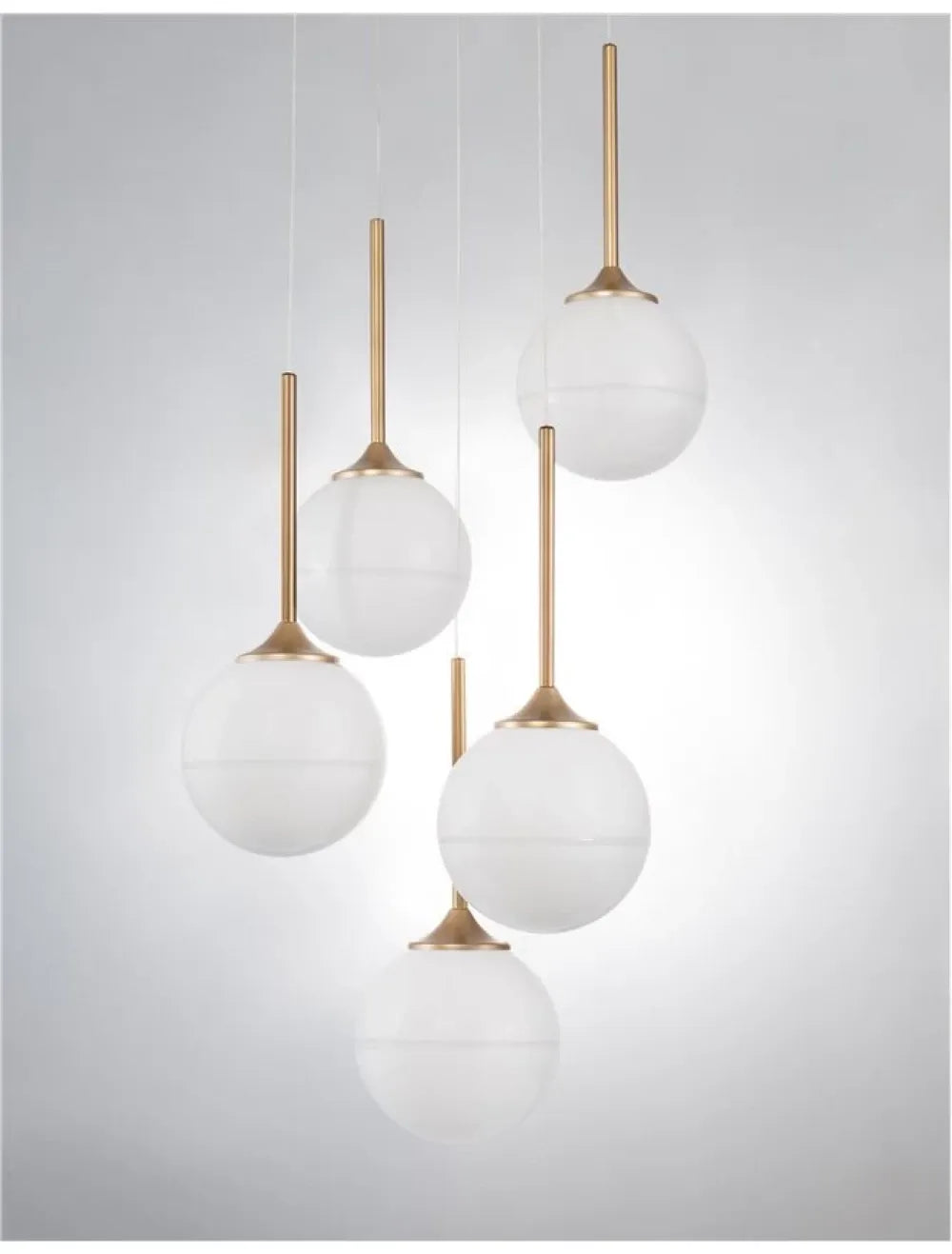 Lustra structura din Metal Auriu si abajur din Sticla Alb H180xL35cm IP20 CANTONA