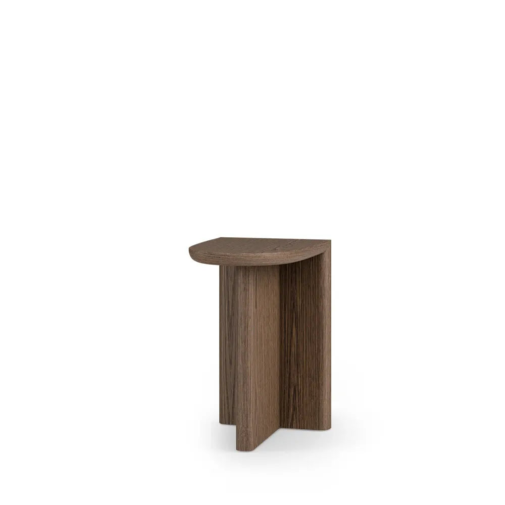 Noptiera cu colturi rotunjite Damien de culoare nuc L30xH50cm