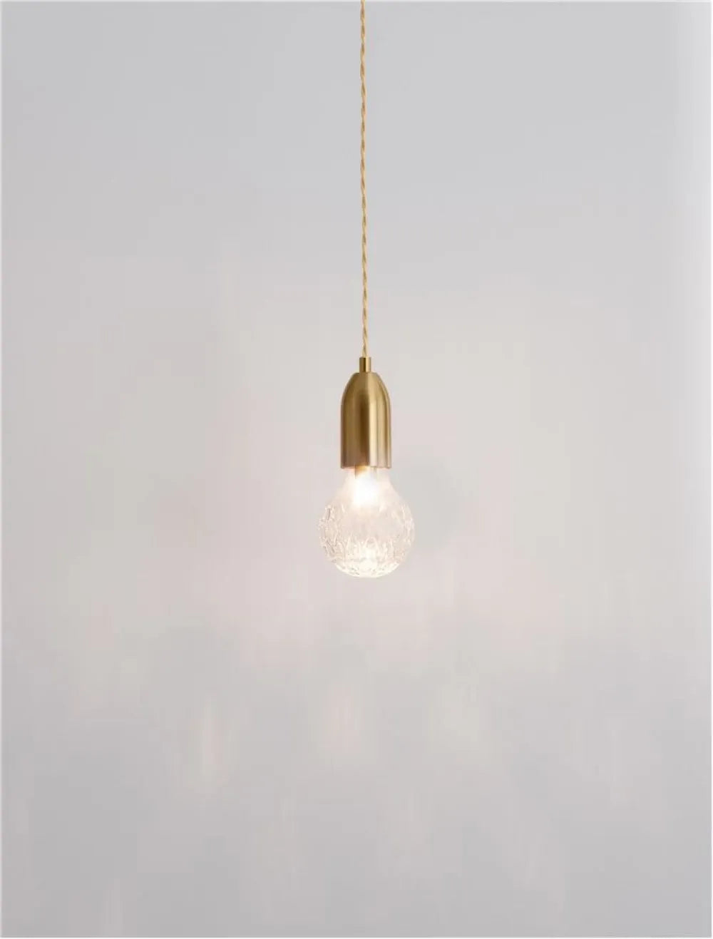 Pendul structura din Metal Alama si abajur din Sticla Transparent H120xL9.5cm IP20 VEDA