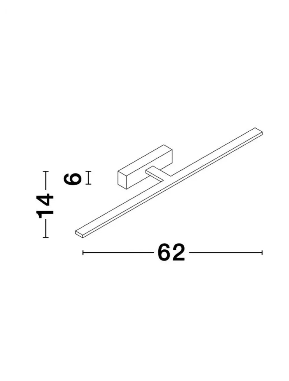 Aplica de perete structura din Aluminiu Negru si abajur din Acrilic Alb H6xL62cm IP44 20W 1615lm 3000k MONDRIAN