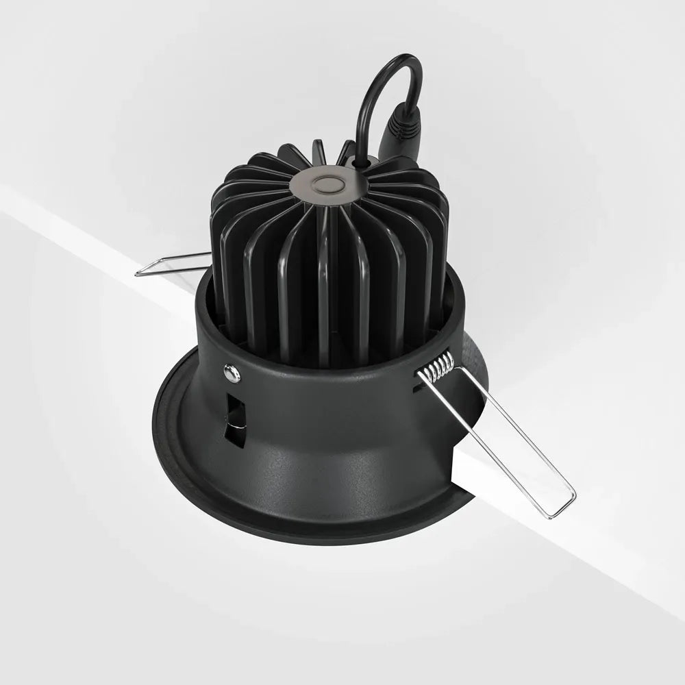 Spot incastrat rotund dimabil din Aluminiu Negru H7.5xD10cm IP 20 12W 820lm 4000k Yin