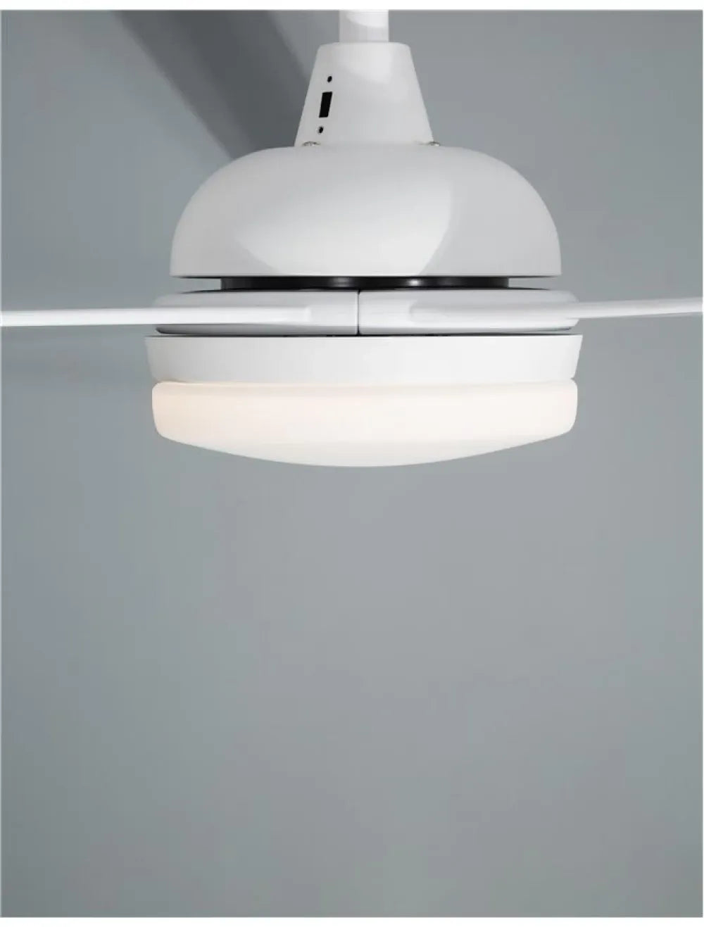 Ventilator structura din Metal Alb si abajur din Sticla Alb H37.5 - 47xL152cm IP20 18W 650lm 3000k FLOW