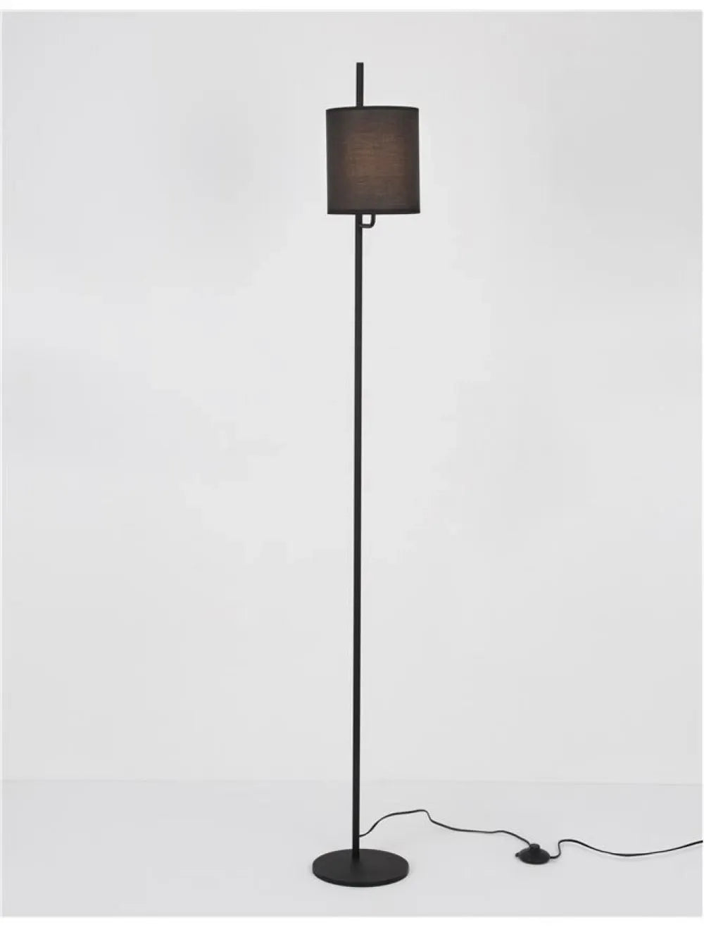 Lampa de podea structura din Aluminiu Negru si abajur din Textil Negru H176xL20cm IP20 YAMA
