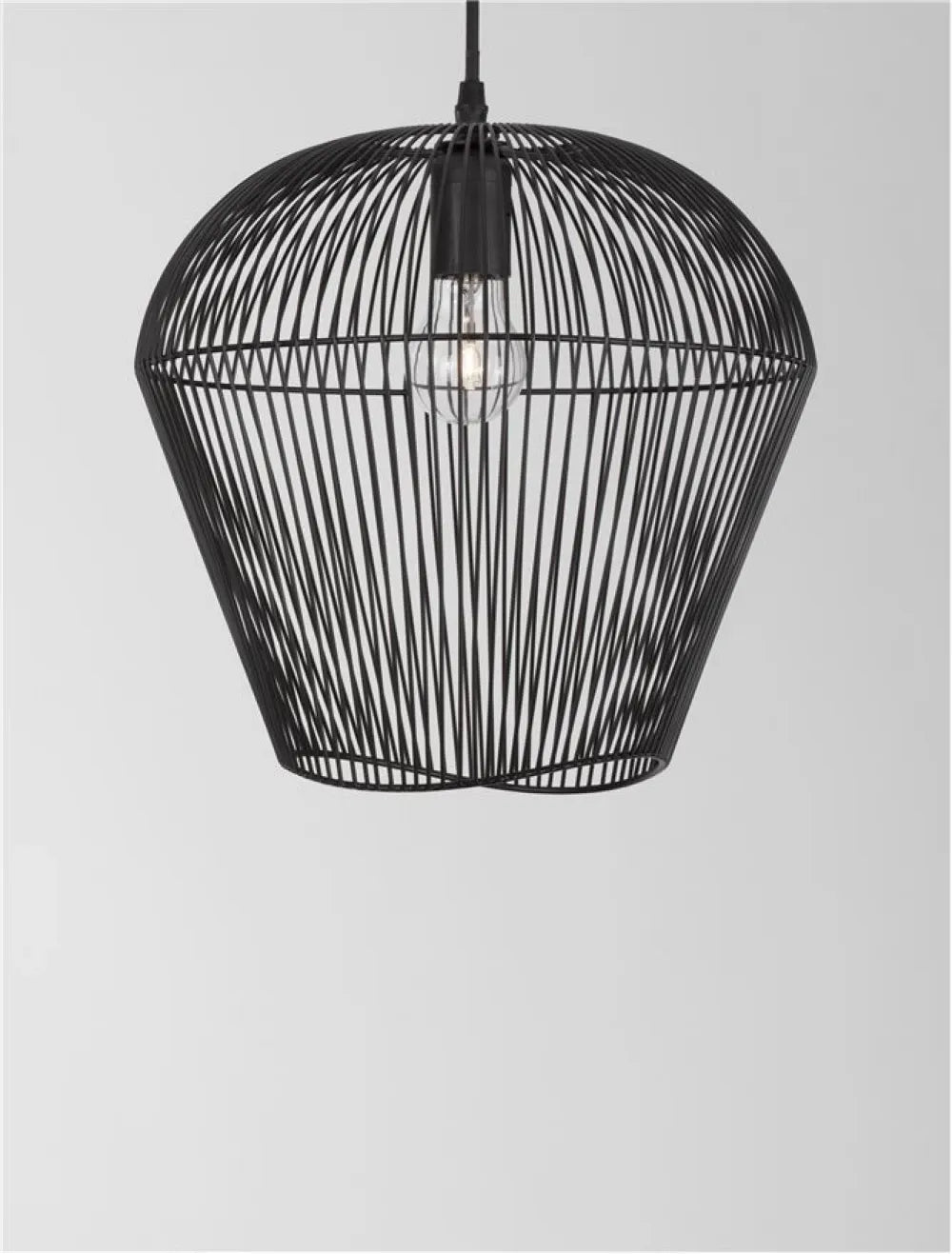 Pendul structura din Aluminiu Negru si abajur din Aluminiu Negru H185xL31.5cm IP20 BREDO