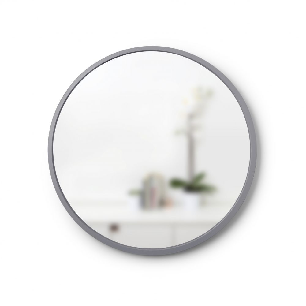 Oglinda Rotunda cu rama din Cauciuc Gri Hub D61cm